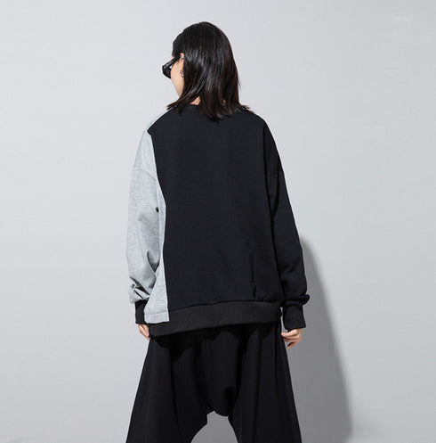 アシンメトリーバイカラーモノトーンスウェット/トレーナー /レディース モレビー|モード系ファッションブランド
