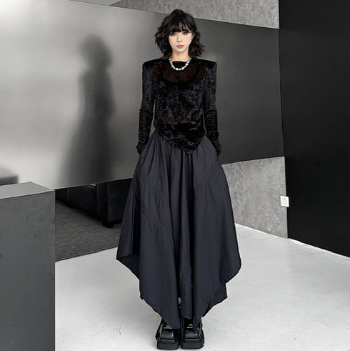 ギャザー仕様2WAYロングスカート /レディース モレビー|モード系ファッションブランド