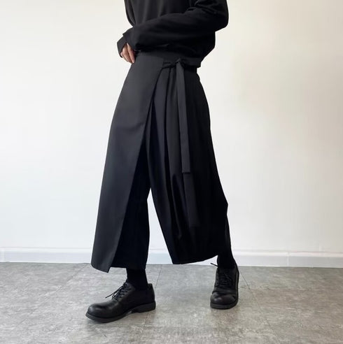アシンメトリープリーツ袴パンツ /ユニセックス ・メンズ モレビー|モード系ファッションブランド