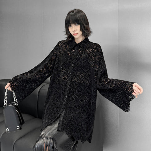 ルーズシルエットレース長袖シャツ /レディース モレビー|モード系ファッションブランド