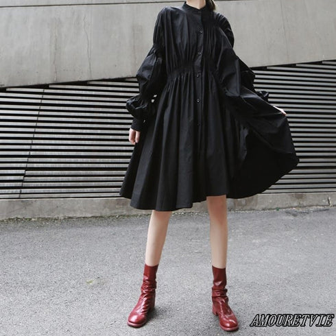 アシンメトリープリーツワンピース ビッグサイズ /レディース モレビー|モード系ファッションブランド