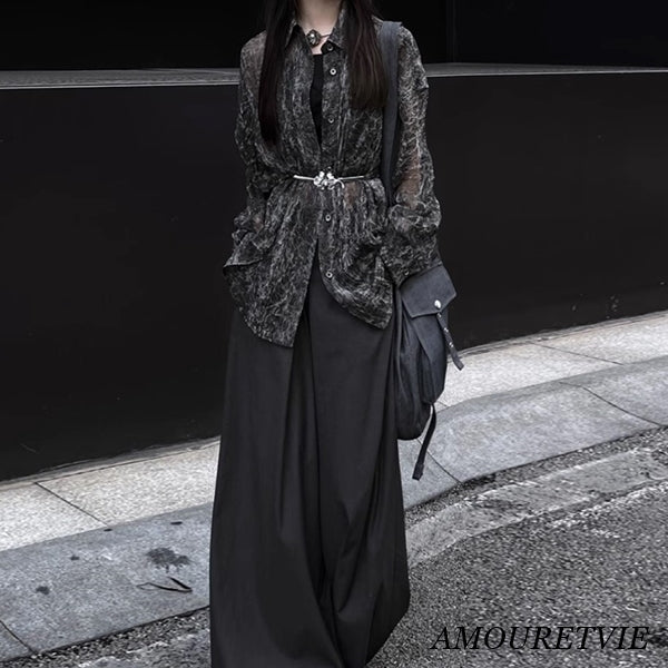 ワイドレッグパンツ 袴パンツ ブラック /ユニセックス ・メンズ モレビー|モード系ファッションブランド