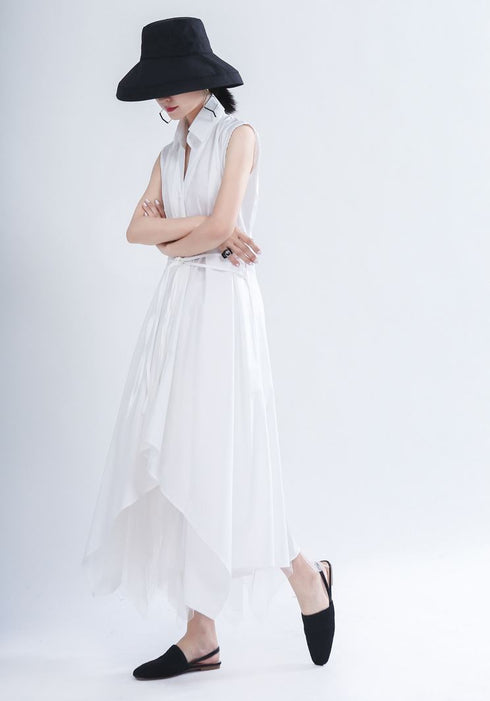 スタイリッシュノースリーブロングワンピース /レディース モレビー|モード系ファッションブランド