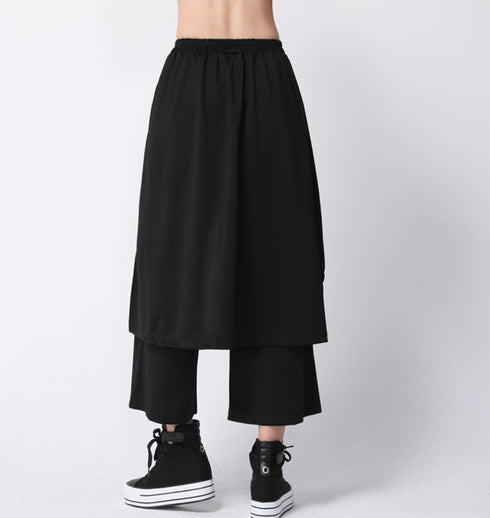 アシンメトリー袴パンツ ブラック /ユニセックス ・メンズ モレビー|モード系ファッションブランド