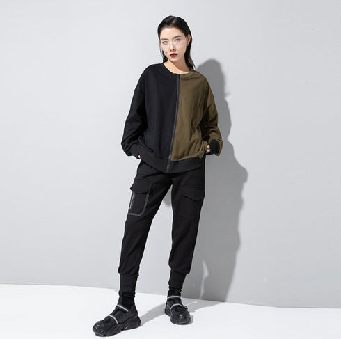 アシンメトリーバイカラーモノトーンスウェット/トレーナー /レディース モレビー|モード系ファッションブランド