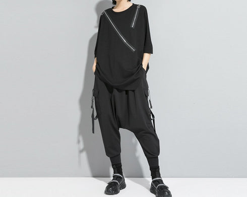 五分袖アシンメトリーTシャツ/カットソー /ユニセックス モレビー|モード系ファッションブランド