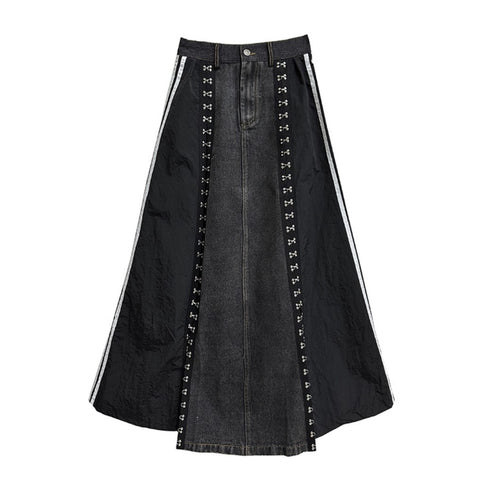 アシンメトリーロングデニムスカート おしゃれ モダン /レディース モレビー|モード系ファッションブランド