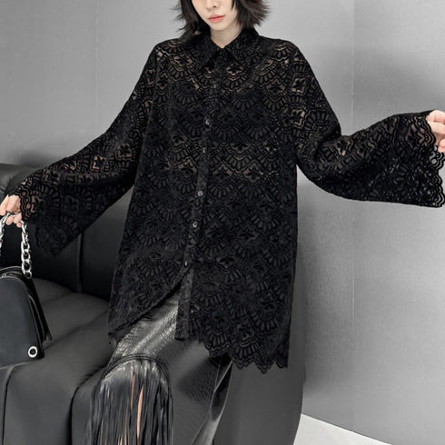 ルーズシルエットレース長袖シャツ /レディース モレビー|モード系ファッションブランド