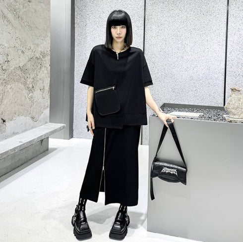 アシンメトリーデザイン上下セットアップ /レディース モレビー|モード系ファッションブランド