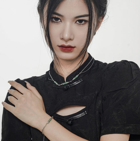 ネックレス アクセサリー シルバー 翡翠 /レディース モレビー|モード系ファッションブランド