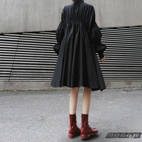 アシンメトリープリーツワンピース ビッグサイズ /レディース モレビー|モード系ファッションブランド