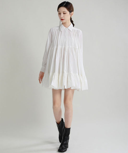 ミディ丈プリーツおしゃれワンピース /レディース モレビー|モード系ファッションブランド