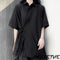 羽織風アシンメトリーシャツ ブラック /ユニセックス モレビー|モード系ファッションブランド