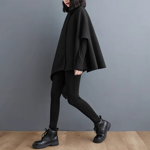 個性派ブラックポンチョ/ジャケット /レディース モレビー|モード系ファッションブランド