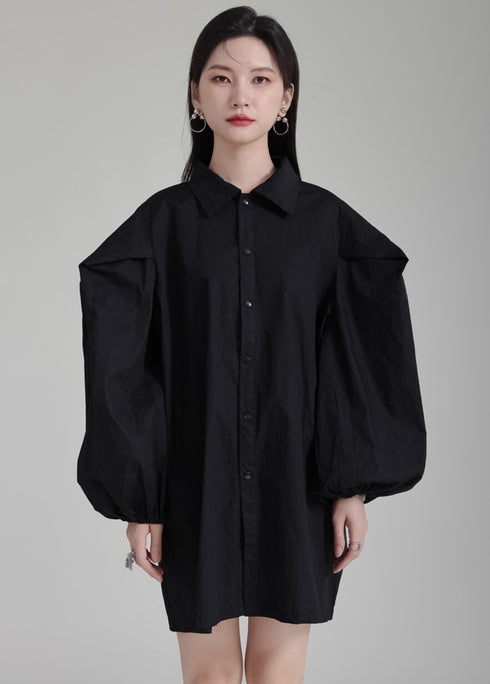 ネクタイ付きロングシャツブラウス /レディース モレビー|モード系ファッションブランド