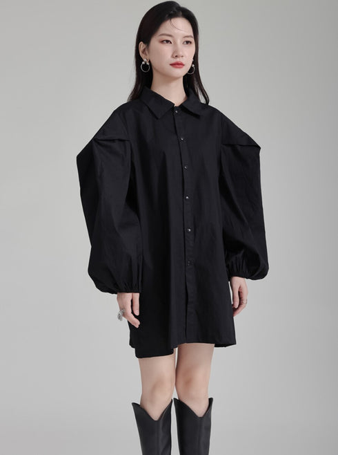 ネクタイ付きロングシャツブラウス /レディース モレビー|モード系ファッションブランド