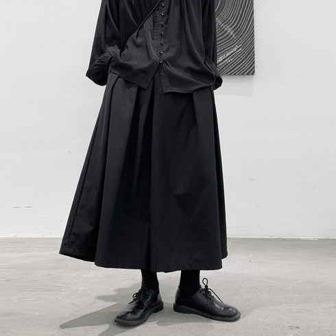 サルエルパンツ ワイドレッグパンツ ハーフパンツ ブラック /ユニセックス ・メンズ モレビー|モード系ファッションブランド