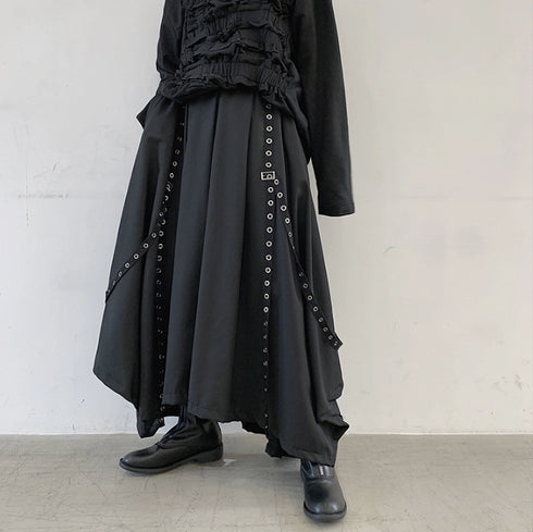 ビッグサイズ袴パンツ 黒 ブラック ビッグシルエット /ユニセックス ・メンズ モレビー|モード系ファッションブランド