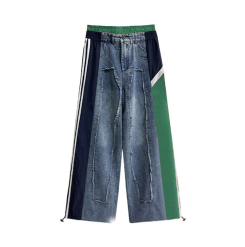 スリーラインアシンメトリーデニムジーンズ モダン ストリート /レディース モレビー|モード系ファッションブランド