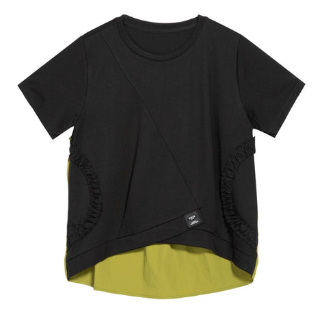 バイカラーTシャツ/カットソー アシンメトリー ギャザー /レディース モレビー|モード系ファッションブランド