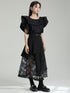 花柄レースロングスカート アシンメトリー /レディース モレビー|モード系ファッションブランド