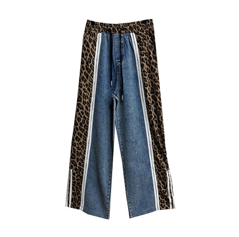 ヒョウ柄デザインモダンデニムジーンズ おしゃれ かわいい /レディース モレビー|モード系ファッションブランド