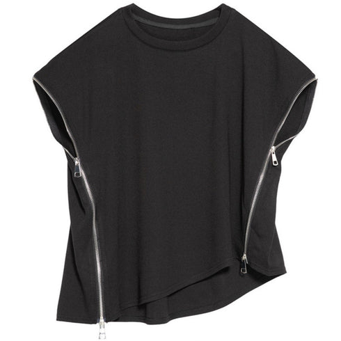 ノースリーブTシャツ ショート丈 クロップドシャツ ドロップショルダー /レディース モレビー|モード系ファッションブランド