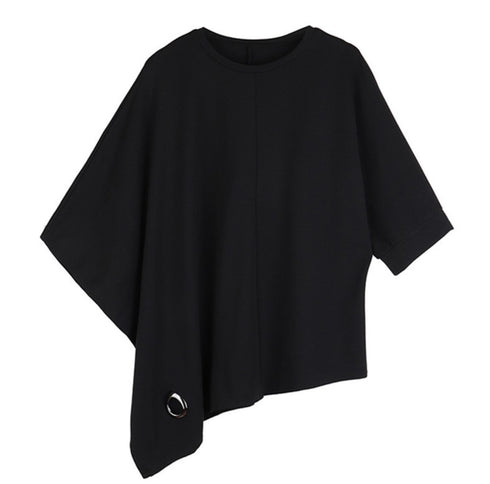 アシンメトリー七分袖Tシャツ オーバーサイズ オーバーシルエット /ユニセックス モレビー|モード系ファッションブランド