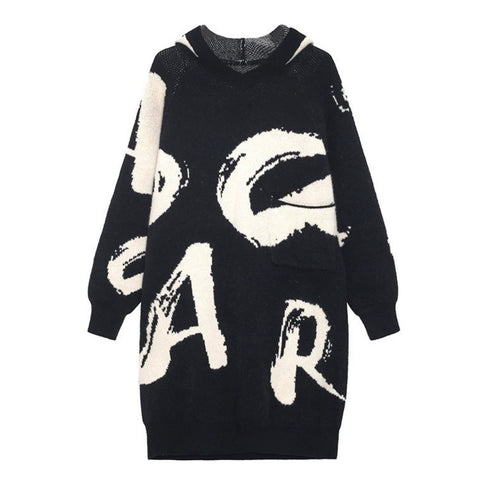 モノトーン白黒オーバーサイズ/ビッグサイズ個性派モダンセーター・ニット おしゃれ /レディース モレビー|モード系ファッションブランド