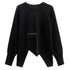 アシンメトリーデザインブラックスウェット/トレーナー おしゃれ /レディース モレビー|モード系ファッションブランド