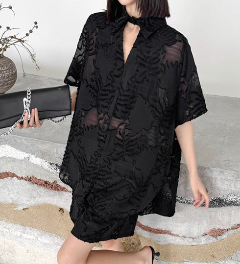 セットアップ 上下セット 半袖シャツ ショートパンツ メッシュ /レディース モレビー|モード系ファッションブランド