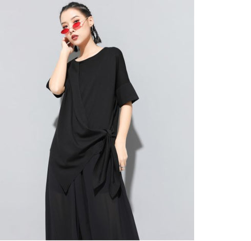 アシンメトリー半袖Tシャツ アシンメトリーカットソー /ユニセックス モレビー|モード系ファッションブランド