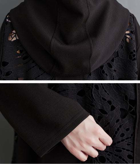 レースロングコート ブラック 黒 /レディース モレビー|モード系ファッションブランド