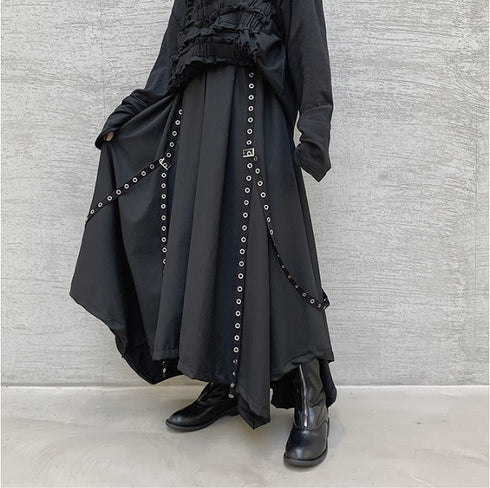 ビッグサイズ袴パンツ 黒 ブラック ビッグシルエット /ユニセックス ・メンズ モレビー|モード系ファッションブランド