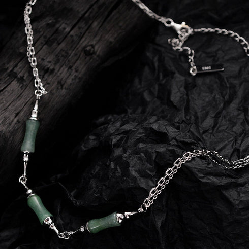 ネックレス アクセサリー シルバー 翡翠 /レディース モレビー|モード系ファッションブランド