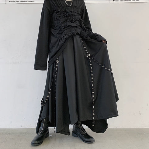 ビッグサイズ袴パンツ 黒 ブラック ビッグシルエット /ユニセックス ・メンズ モレビー|モード系ファッションブランド