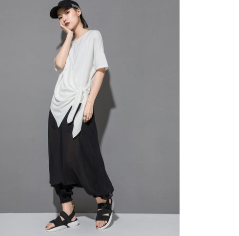 アシンメトリー半袖Tシャツ アシンメトリーカットソー /ユニセックス モレビー|モード系ファッションブランド