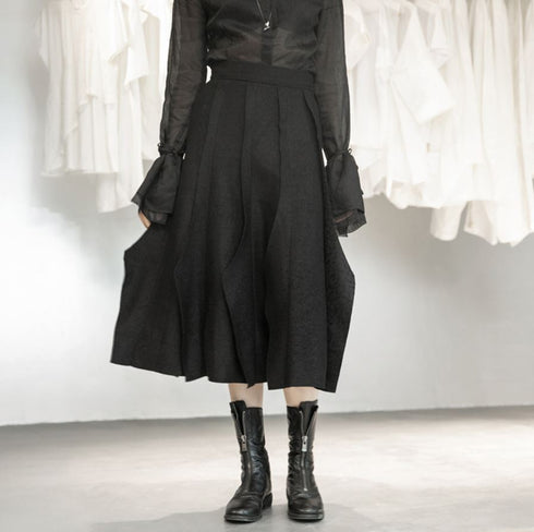 プリーツロングスカート スタイリッシュ モダン スマート /レディース モレビー|モード系ファッションブランド