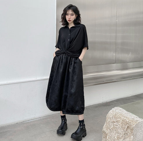 ワイドパンツ ハーフパンツ クロップドパンツ ブラック /レディース モレビー|モード系ファッションブランド