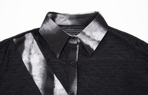 シースルー半袖シャツ/ブラウス ブラック ホワイト /レディース モレビー|モード系ファッションブランド