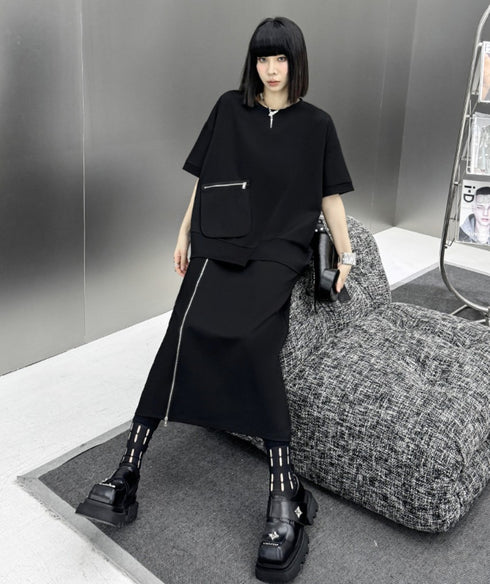 アシンメトリーデザイン上下セットアップ /レディース モレビー|モード系ファッションブランド