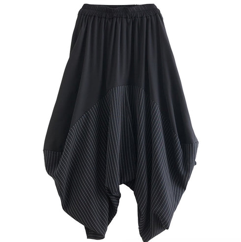 中性的 ゆったり袴パンツ クロップドパンツ ストライプ /ユニセックス ・メンズ モレビー|モード系ファッションブランド