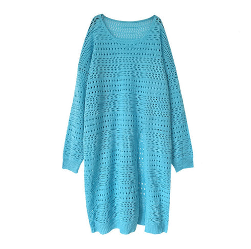 アシンメトリーオープンニットロングシャツ /レディース モレビー|モード系ファッションブランド