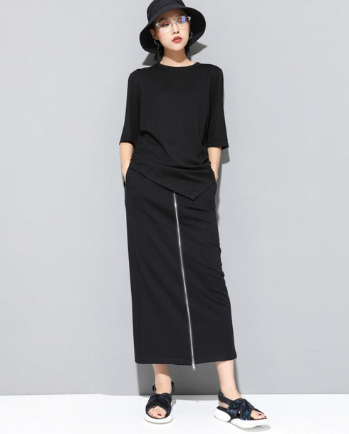 ツーピース風ワイドパンツ スカート風 八分丈 /レディース モレビー|モード系ファッションブランド