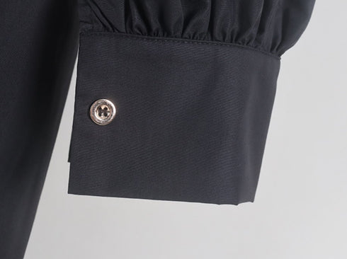 モダンアシンメトリーロングシャツ ブラック ホワイト /レディース モレビー|モード系ファッションブランド