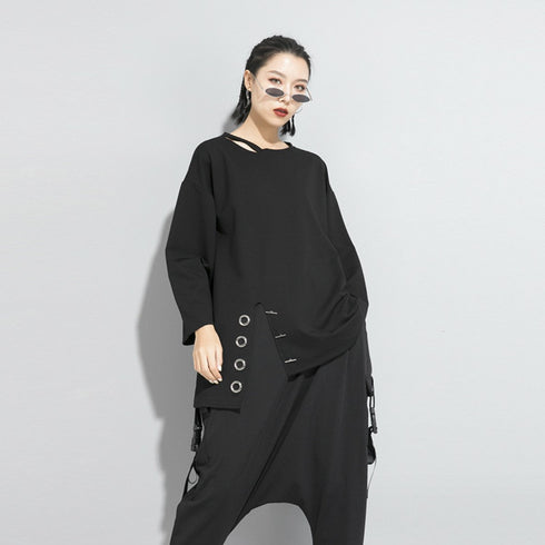 アシンメトリーリングデザインTシャツ/カットソー オーバーサイズ /レディース モレビー|モード系ファッションブランド