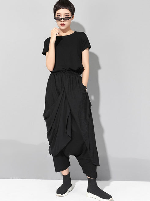 ガウチョパンツ バギーパンツ シフォン /ユニセックス ・メンズ モレビー|モード系ファッションブランド