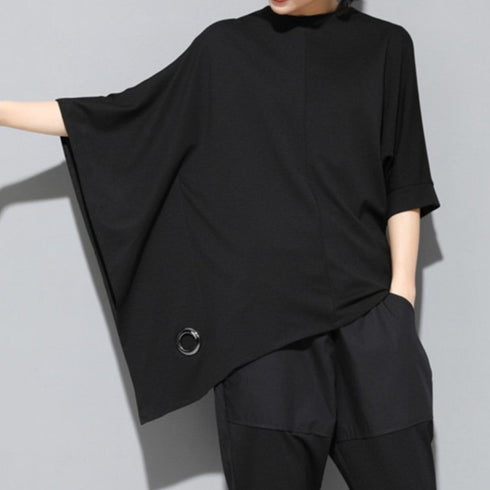 アシンメトリー七分袖Tシャツ オーバーサイズ オーバーシルエット /ユニセックス モレビー|モード系ファッションブランド