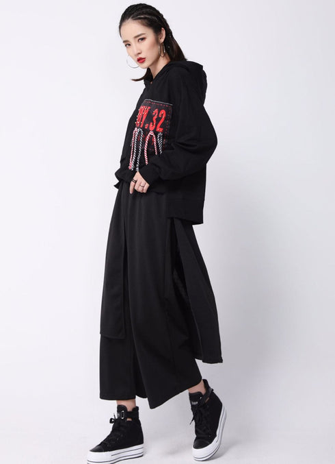 アシンメトリー袴パンツ ブラック /ユニセックス ・メンズ モレビー|モード系ファッションブランド