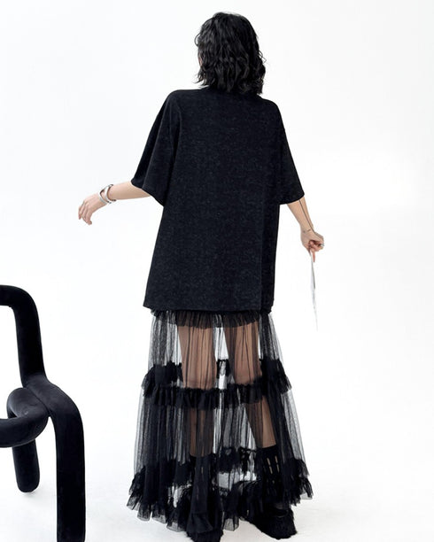 個性派モダン十字ファスナーTシャツ /レディース モレビー|モード系ファッションブランド